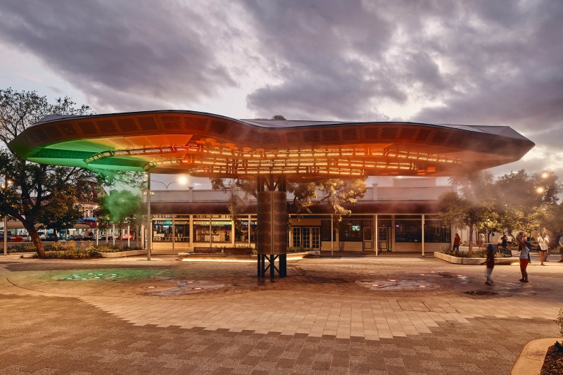 iredale pedersen hook architects with ASPECT Studios, ETC Solutions and Terpkos Engineering - St Barbara Square Kalgoorlie Central Canopy