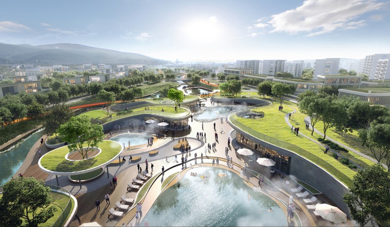 Urban Architectural Lab (UAL), Architects & Engineers Co., Ltd. of Southeast University (AESEU) - From Private to Shared Hot Springs: Urban Design for Nanjing Tangquan Town