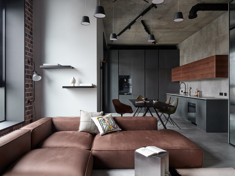Alexander Tischler LLC - 80 m2 loft-style apartment with two workplaces