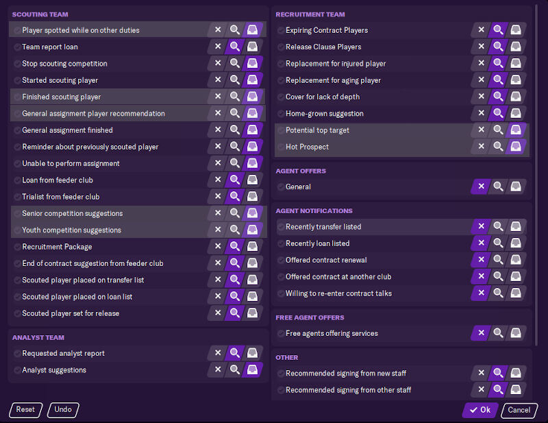 Advanced filters for Scouting notifications