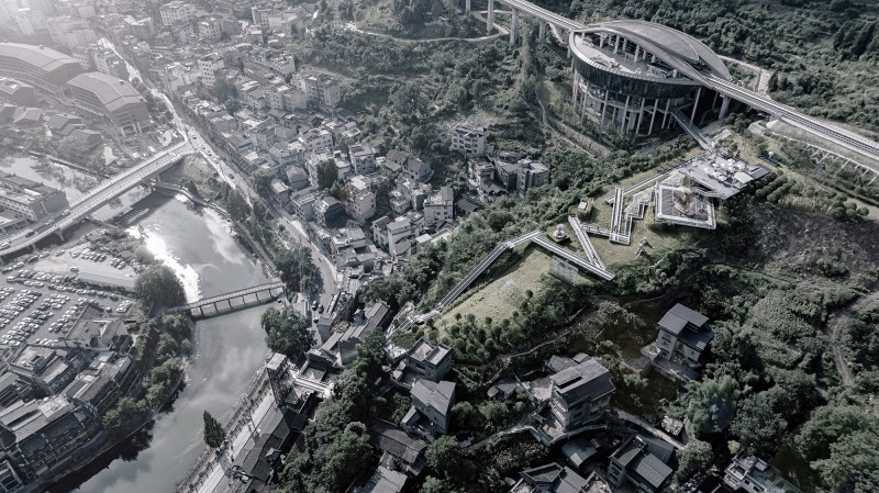 Yang Ying Design Studio of China Construction Fifth Engineering Bureau Co.,Ltd - Fenghuang Maglev Station City Entrance and Landscape Leisure Trail