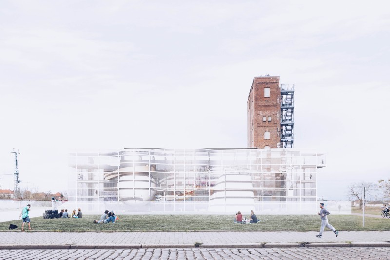 Ziyang Xu - Facade - Climbing Monument (Bauhaus Glass Pavilion)