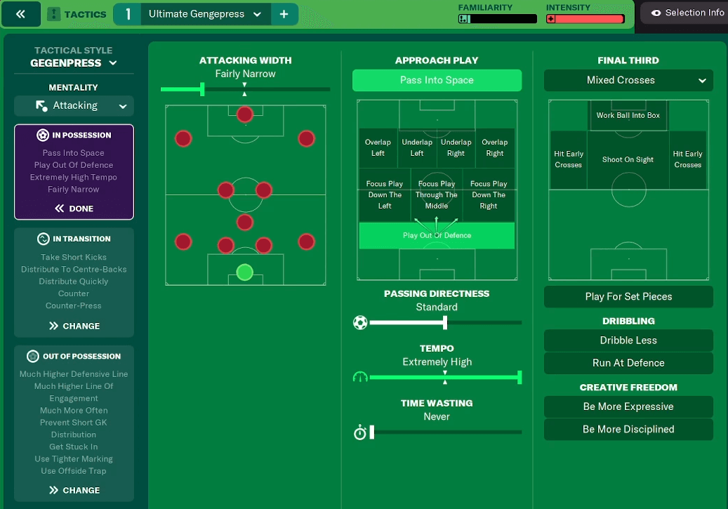 In Possession - Ultimate 4-3-3 Gengerpress team instructions