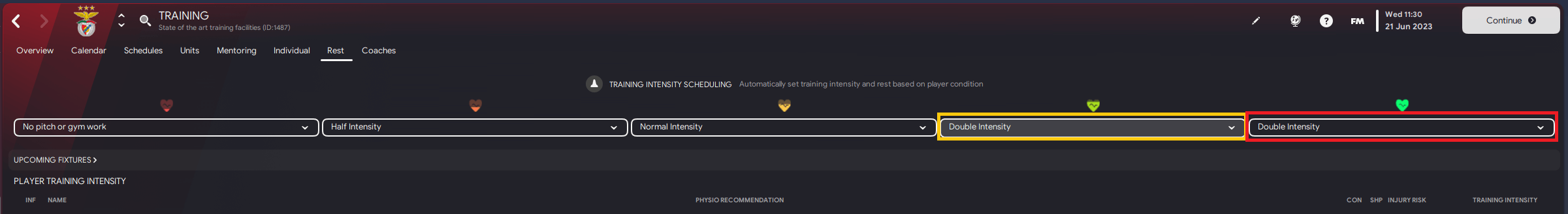 training intensity scheduling rest 