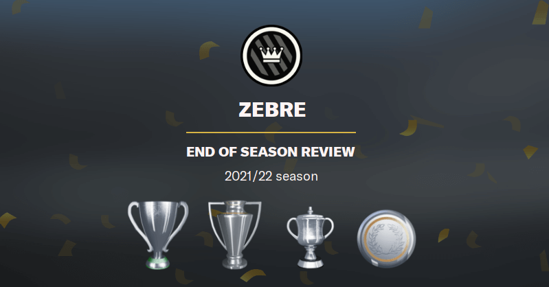 FM22 Juventus Serie A winners with overpowered 4-3-3 tactic
