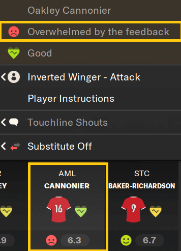Overwhelmed by feedback shouts reactions on Football Manager