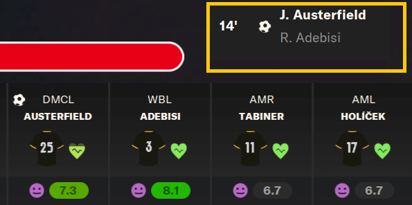 Praising individual players on Football Manager by touchline shouts