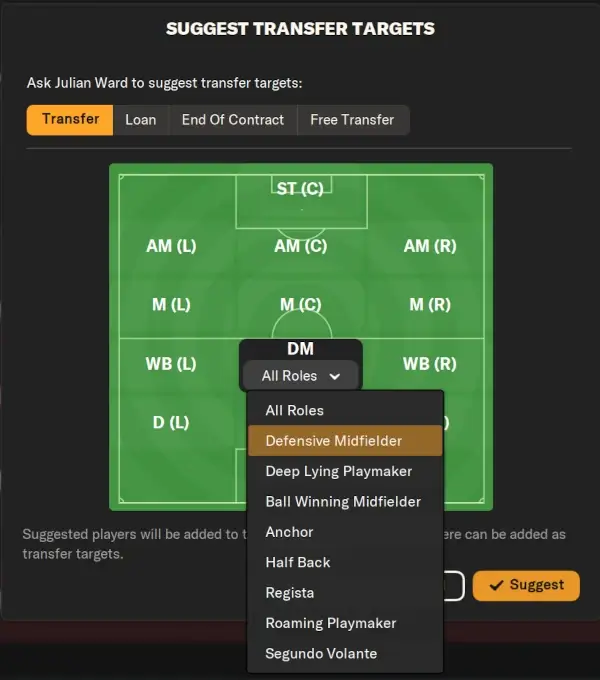 FM24 Scouting tips Director of football suggest transfer targets