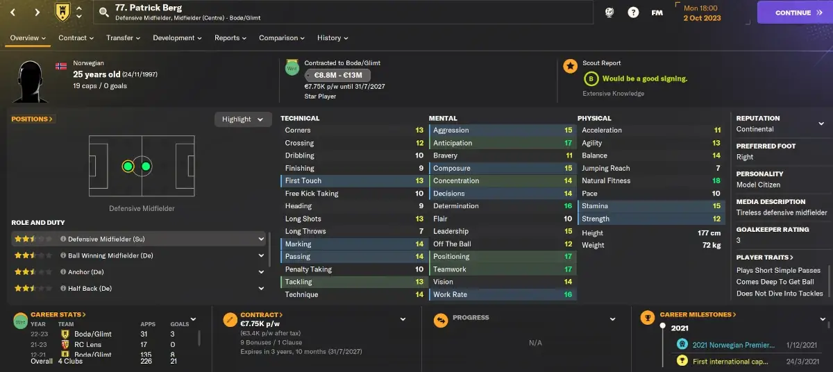 FM24 Norwegian bargain Patrick Berg