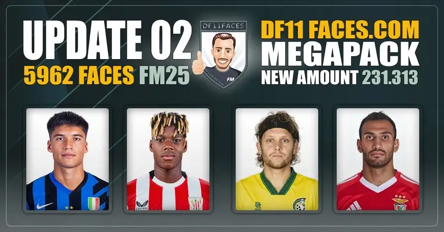 DF11 Faces for FM25 Update 2 2024-2025 season