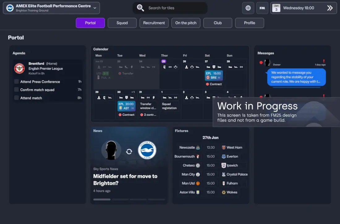 Football Manager 25 News portal