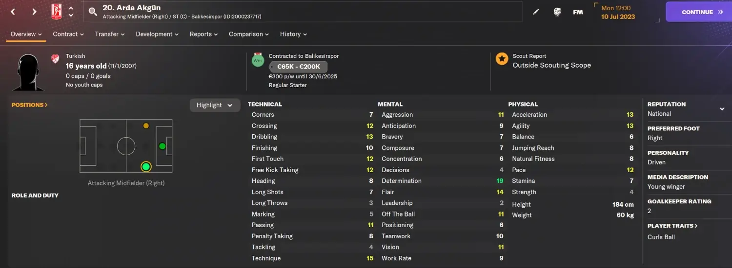 Hidden wonderkids Arda Akgün in FM24 Winter Transfer Update