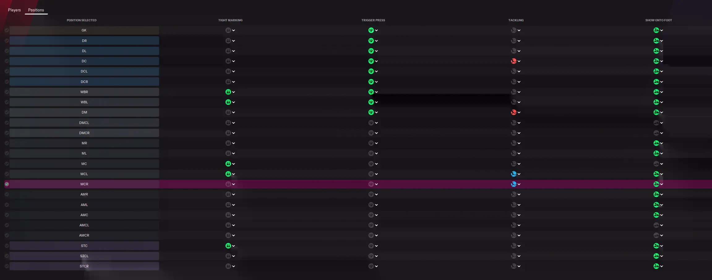 Passion4FM FM22 Opposition instruction template