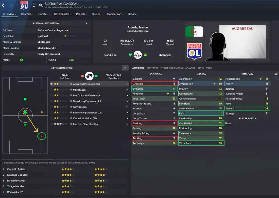retraining midfielder into wingback