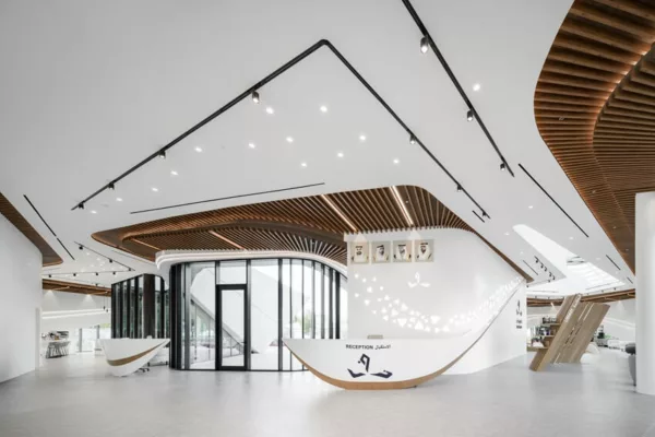Thukher Club interior view highlighting architectural curves